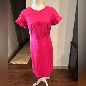 J. Crew Vibrant Pink Midi Dress size 6